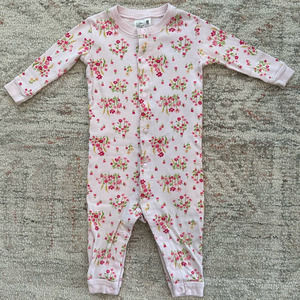 Uniqlo Pink Floral Pajamas Sleeper - 6-12 Mo